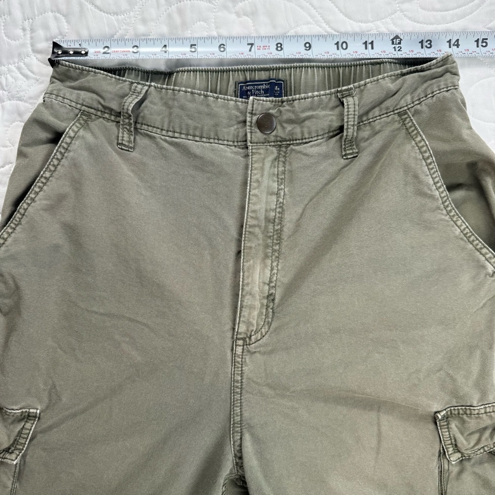 Abercrombie & Fitch Khaki Army Green Cargo Utility Jogger Pants Women Medium EUC - Picture 9 of 11